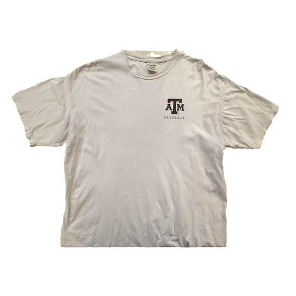 Texas A&M Aggies TShirt Mens 2XL White NCAA Baseball Graphic Short Sleeve Y2K - Picture 1 of 7